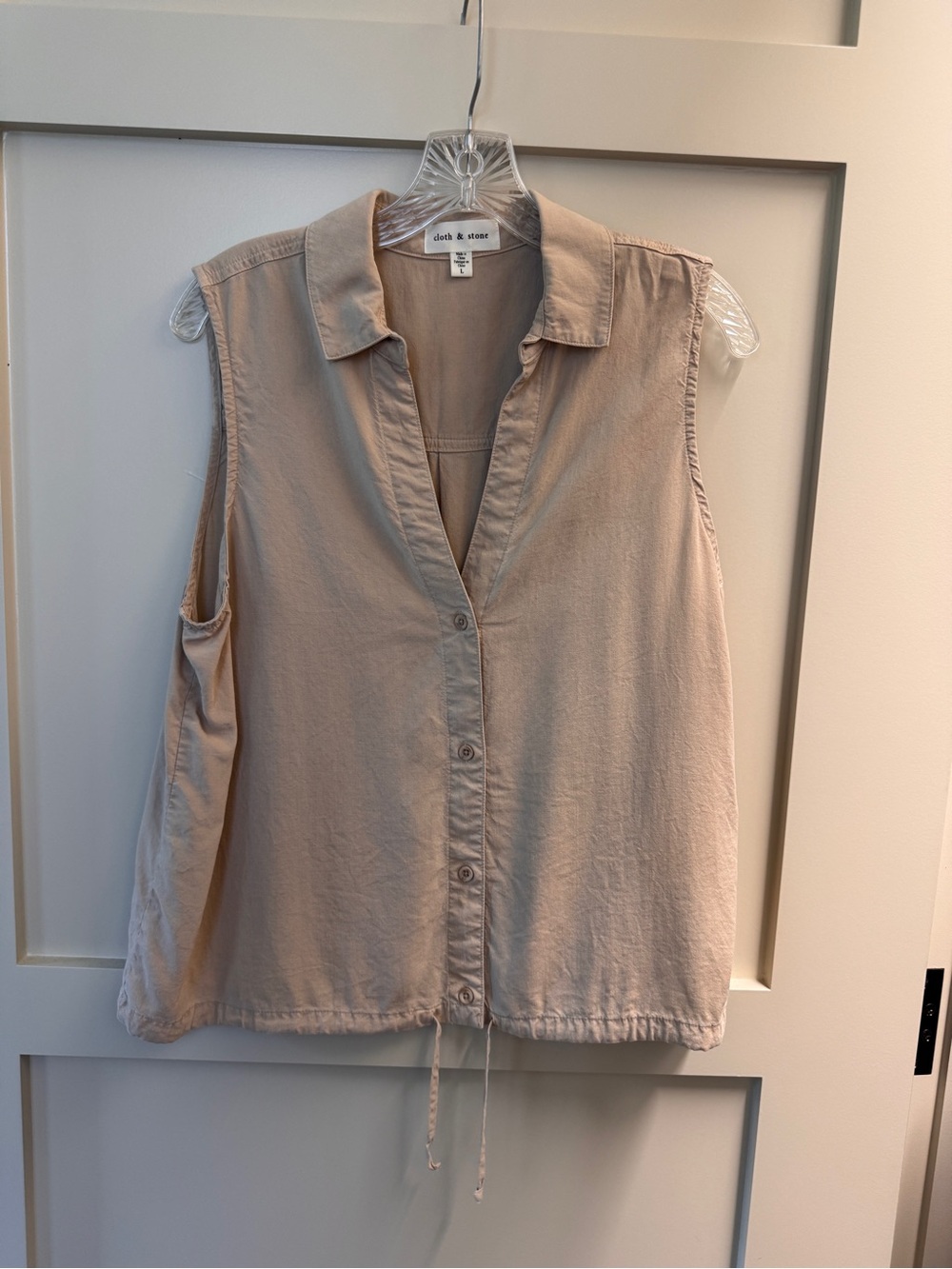 Cloth & Stone Sleeveless Taupe Utility Blouse Size Large